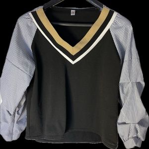 Size L Color Block Blouse